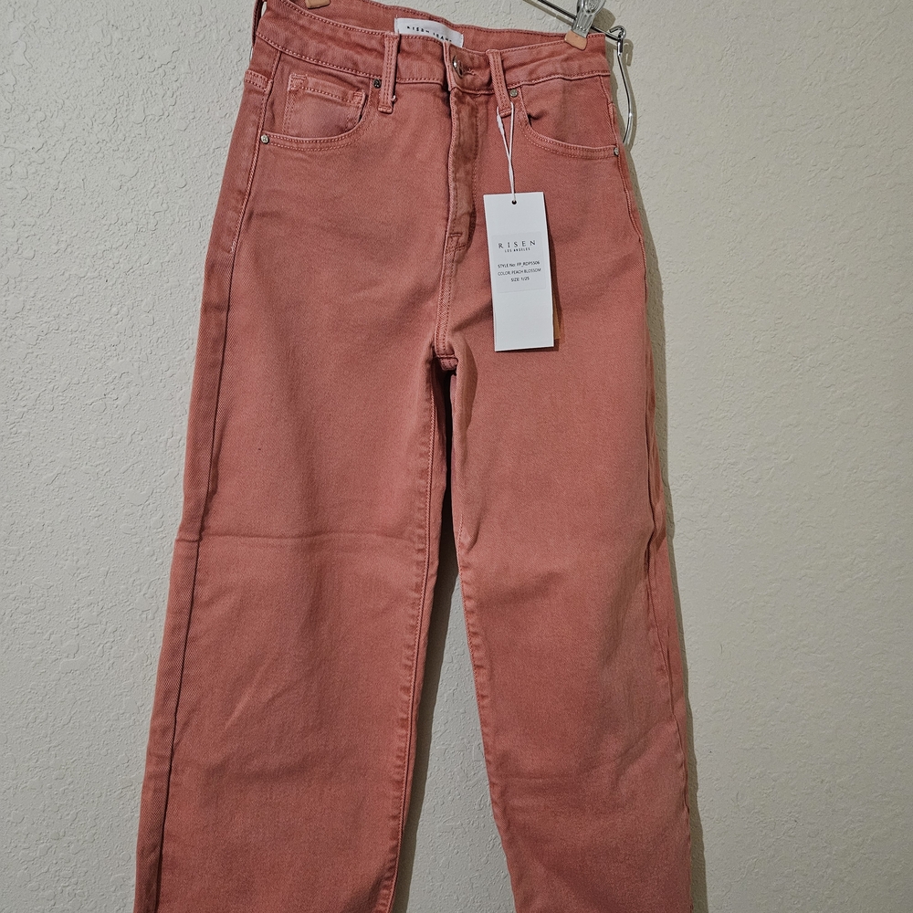 Women's Flare Jeans in Coral